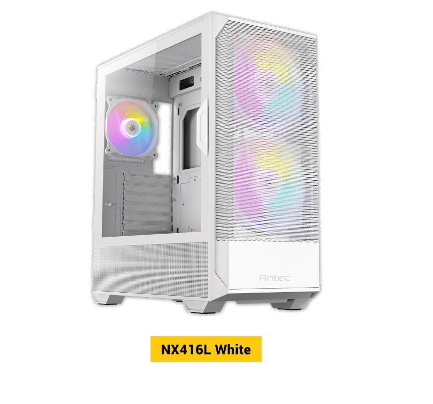 Gaming DesktopAntec NX416 Mesh White ATX. USB-C x1 Gaming DesktopAntec NX416 Mesh White ATX. USB-C x1